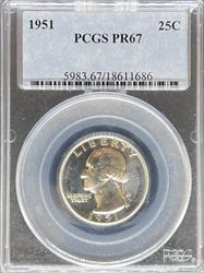 1951 Washington Quarter PR67 PCGS