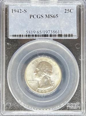 1942-S Washington Quarter MS65 PCGS