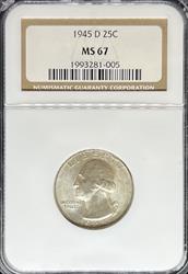 1945-D Washington Quarter MS67 NGC