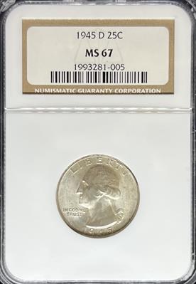 1945-D Washington Quarter MS67 NGC