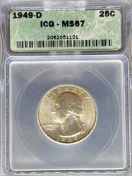 1949-D Washington Quarter MS67 ICG