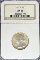 1937-D Washington Quarter MS66 NGC