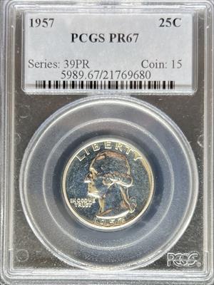 1957 Washington Quarter PR67 PCGS