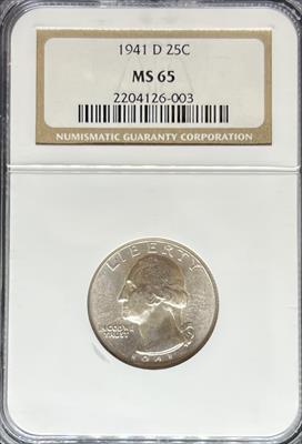 1941-D Washington Quarter MS65 NGC