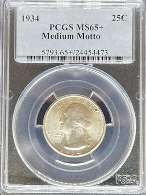 1934 Washington Quarter Medium Motto MS65+ PCGS