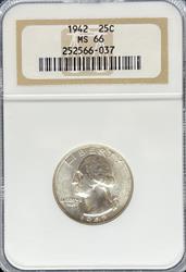1942 Washington Quarter MS66 NGC