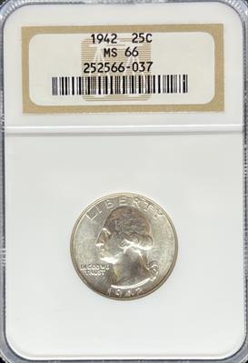1942 Washington Quarter MS66 NGC
