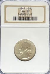 1947 Washington Quarter MS67 NGC