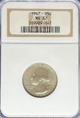 1947 Washington Quarter MS67 NGC