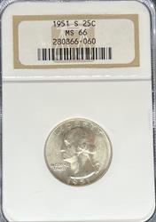 1951-S Washington Quarter MS66 NGC
