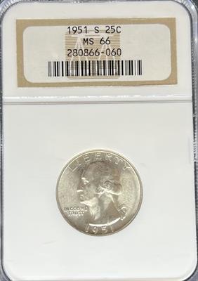 1951-S Washington Quarter MS66 NGC
