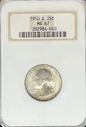 1950-D Washington Quarter MS67 NGC