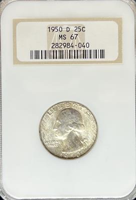 1950-D Washington Quarter MS67 NGC