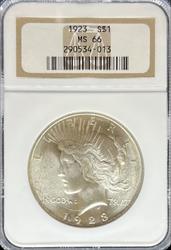 1923 Peace Dollar MS66 NGC
