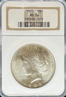 1923 Peace Dollar MS66 NGC