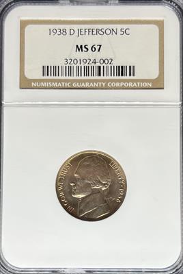 1938-D Jefferson Nickel MS67 NGC