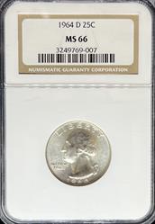 1964-D Washington Quarter MS66 NGC
