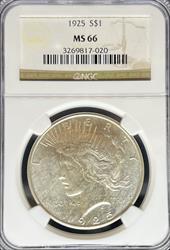 1925 Peace Dollar MS66 NGC