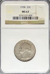 1958 Washington Quarter MS67 NGC
