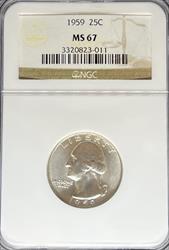 1959 Washington Quarter MS67 NGC