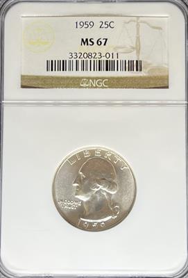 1959 Washington Quarter MS67 NGC