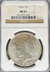 1934 Peace Dollar MS65 NGC