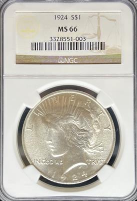 1924 Peace Dollar MS66 NGC