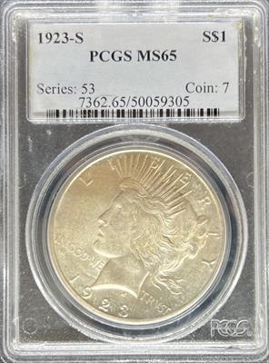 1923-S Peace Dollar MS65 PCGS
