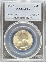 1945-S Washington Quarter MS66 PCGS