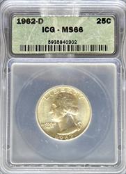 1962-D Washington Quarter MS66 NGC