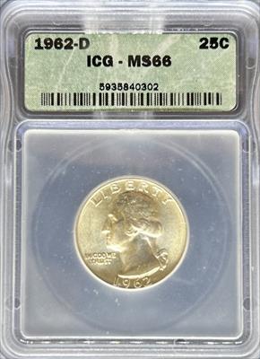 1962-D Washington Quarter MS66 NGC