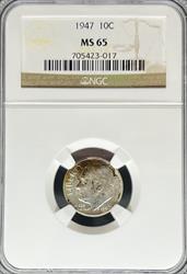1947 Mercury Dime MS65 NGC