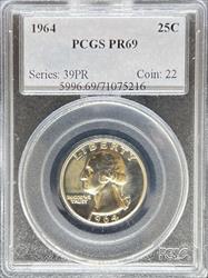 1964 Washington Quarter PR69 PCGS