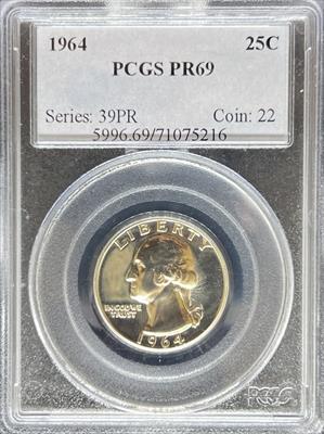 1964 Washington Quarter PR69 PCGS