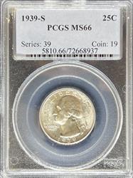 1939-S Washington Quarter MS66 PCGS