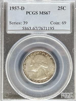 1957-D Washington Quarter MS67 PCGS