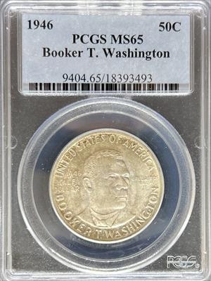 1946 50C Booker T Washington MS65 PCGS