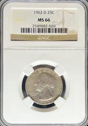 1962-D Washington Quarter MS66 NGC