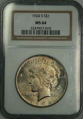 1924-S Peace Dollar MS64 NGC