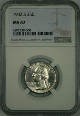 1932-S Washington Quarter MS62 NGC