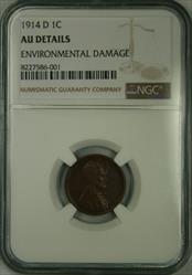 1914-D Lincoln Cent AU Details NGC