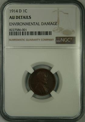 1914-D Lincoln Cent AU Details NGC