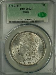 1878 7/8TF Strong Morgan Dollar MS63 CACG