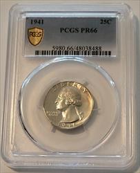 1941 Washington Quarter PR66 PCGS GSH