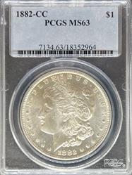 1882-CC Morgan Dollar MS63 PCGS
