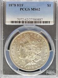 1878 8TF Morgan Dollar MS62 PCGS