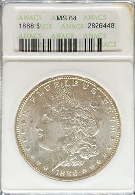 1888 Morgan Dollar MS64 ANACS
