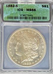 1882-S Morgan Dollar MS66 ICG