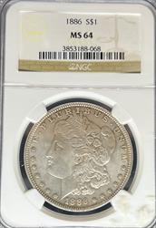 1886 Morgan Dollar MS64 NGC