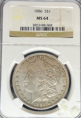 1886 Morgan Dollar MS64 NGC